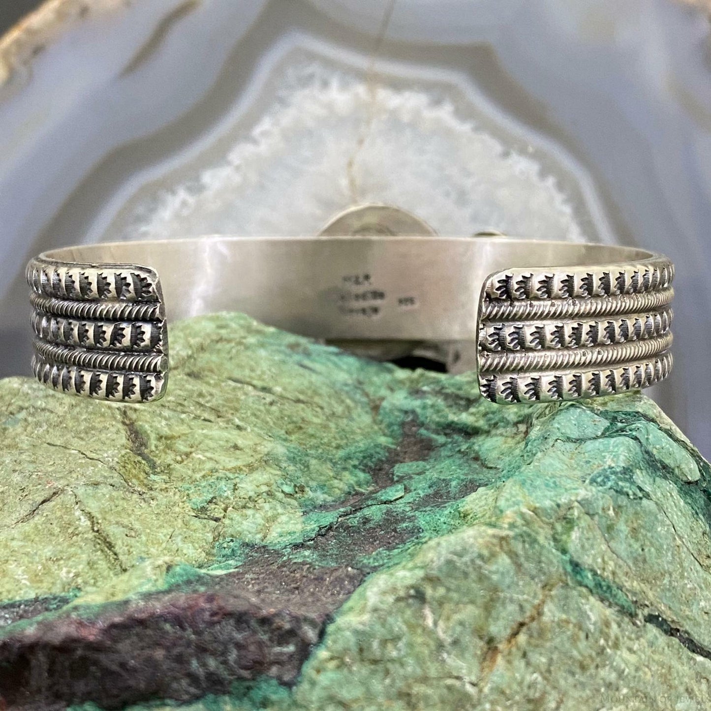 M&R Calladitto Sterling Silver Sonora Gold Turquoise & Coral Cuff Bracelet