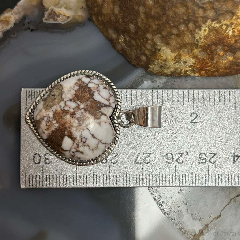 Sterling Silver Southwestern Style Wild Horse Heart Pendant For Women #3