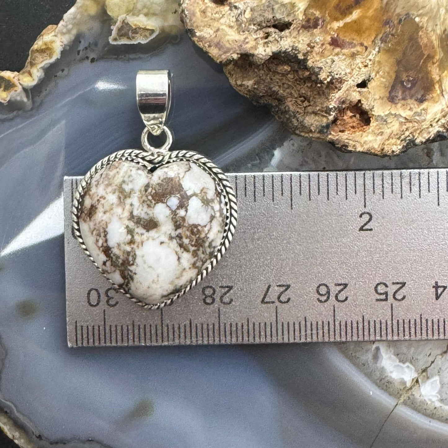 Sterling Silver Southwestern Style Wild Horse Heart Shape Pendant For Women