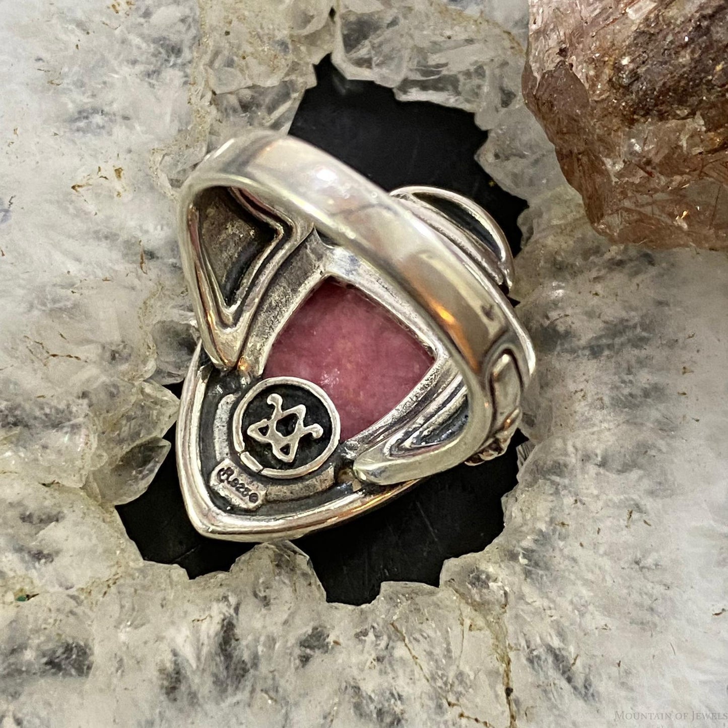 Carolyn Pollack Southwestern Style Sterling Silver Shield Rhodonite Ring Variety of Sizes