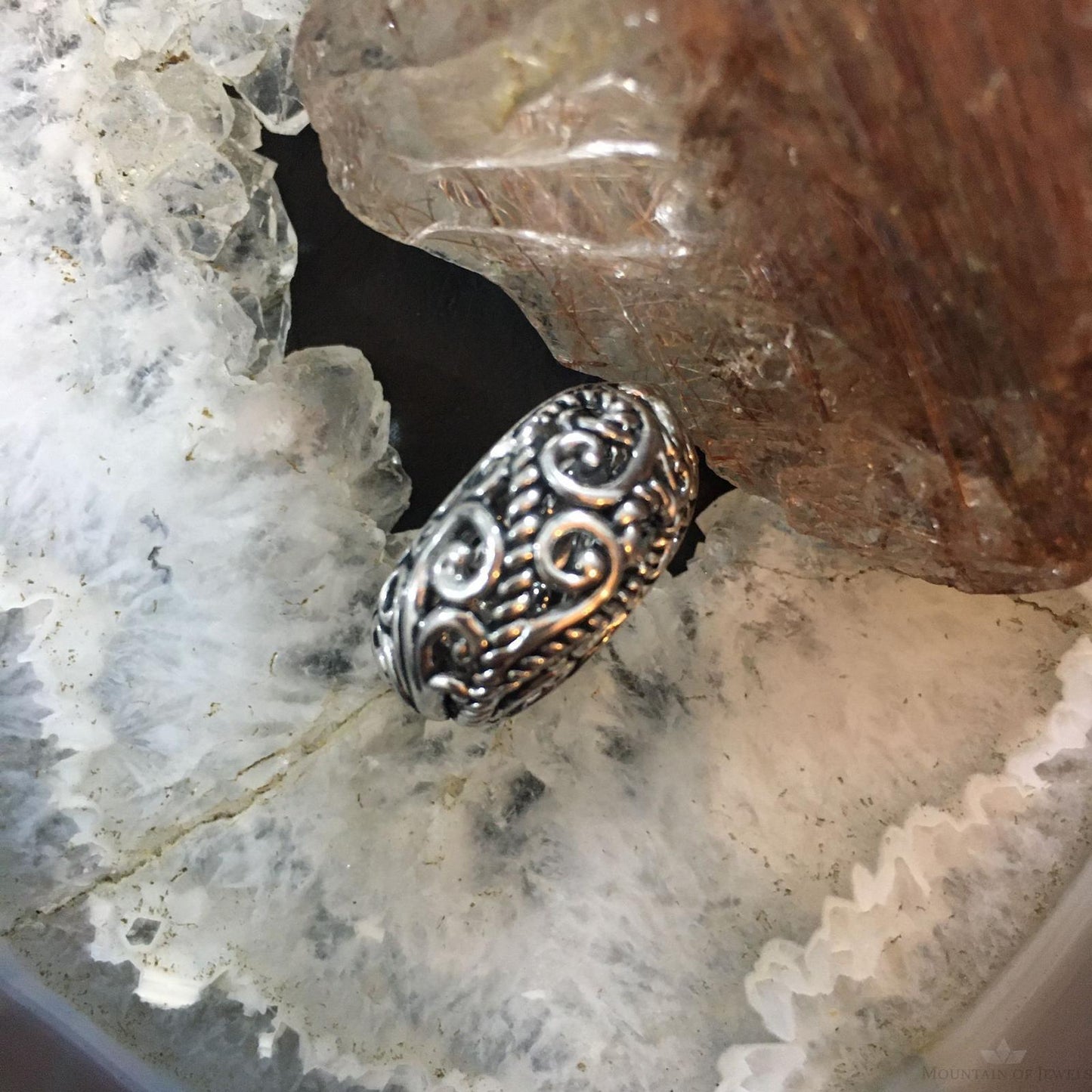 Carolyn Pollack Southwestern Style Sterling Silver Decorated Dome Ring For Women