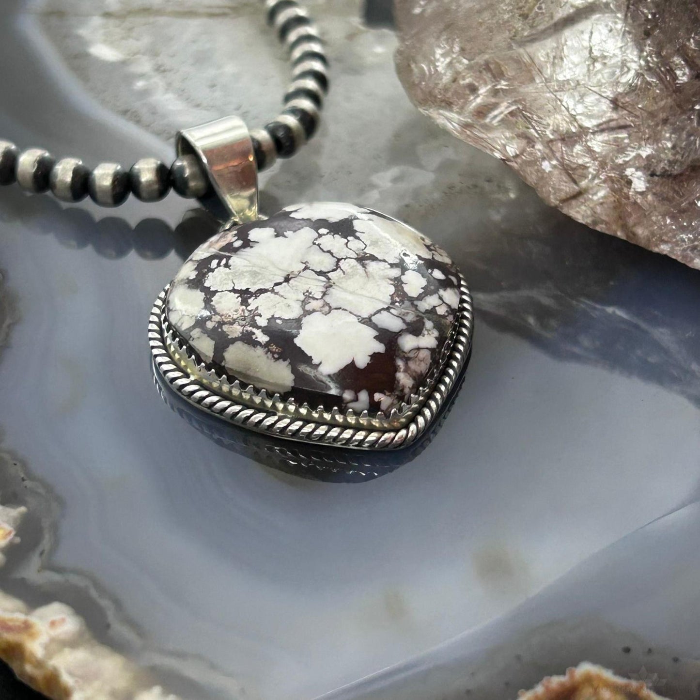 Sterling Silver Southwestern Style Wild Horse Heart Pendant For Women