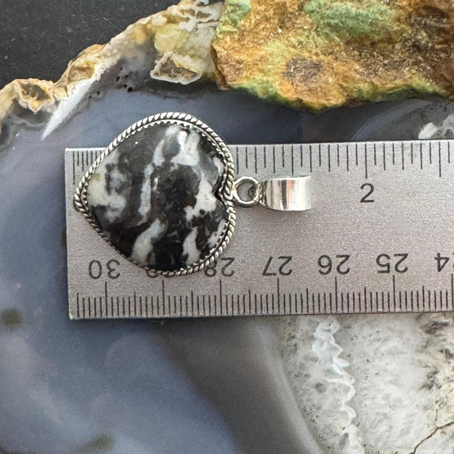 Sterling Silver Southwestern Style White Buffalo Heart Shape Pendant For Women