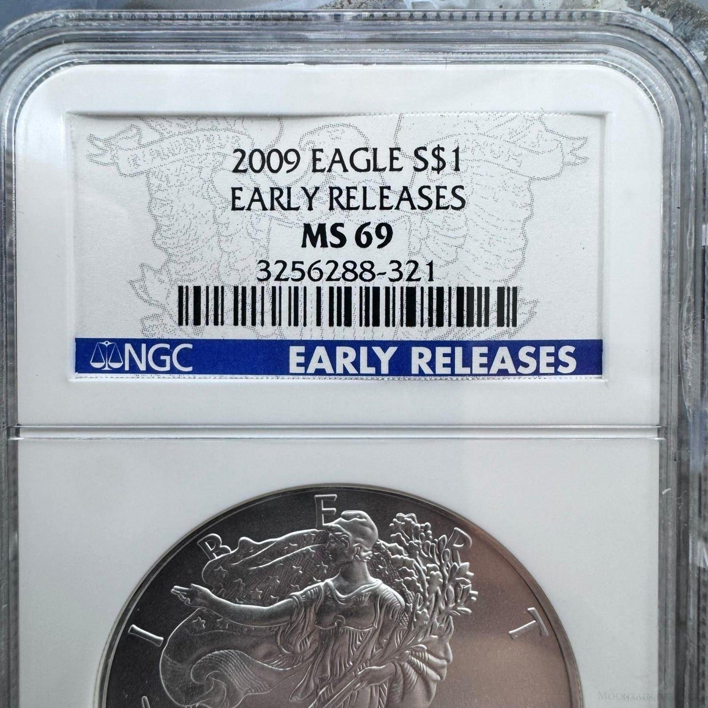 2009 US 1.0oz .999 Fine Silver American Silver Eagle NGC MS69 #3256288-321EX