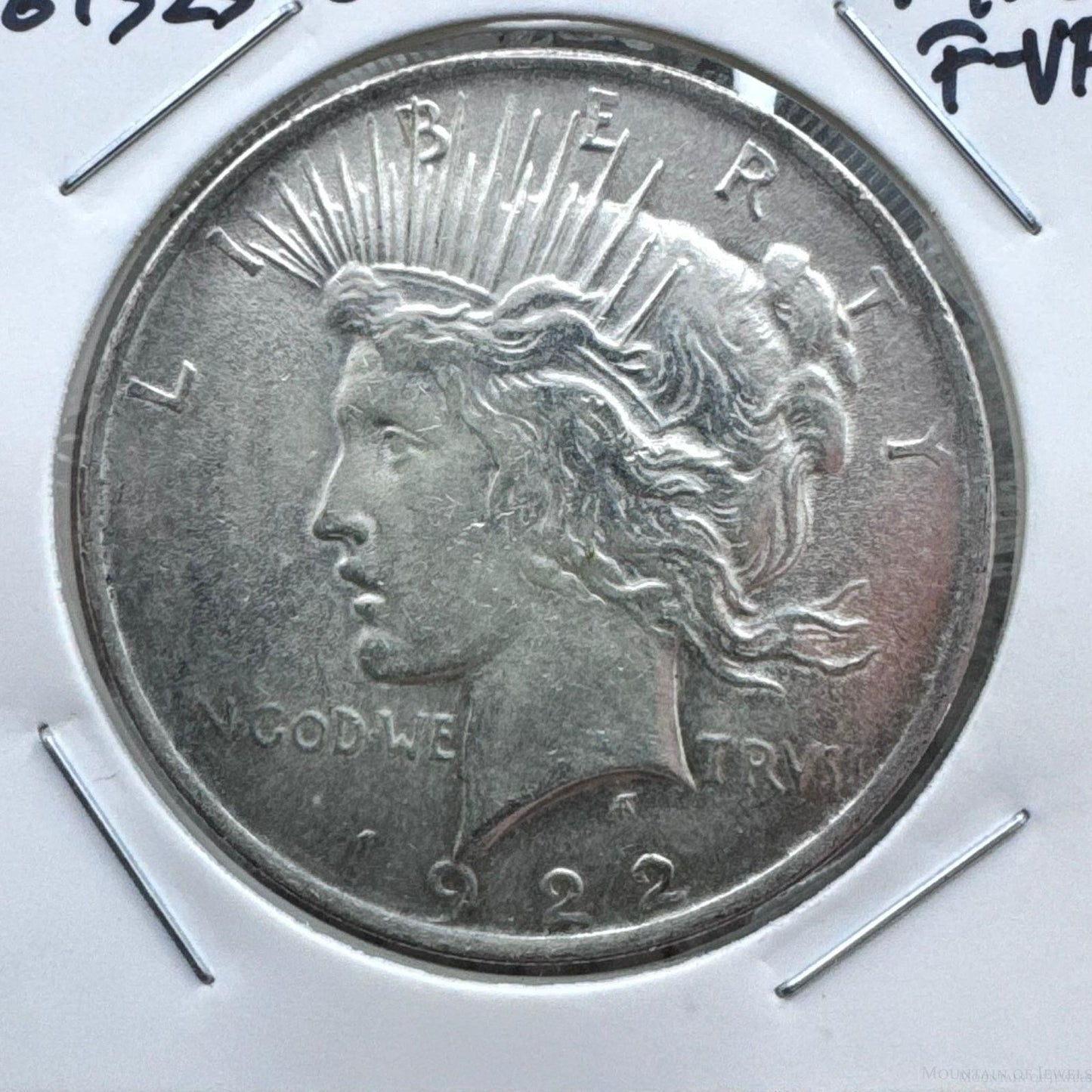 1922 US 90% Peace Silver Dollar F-VF #61325-8OX