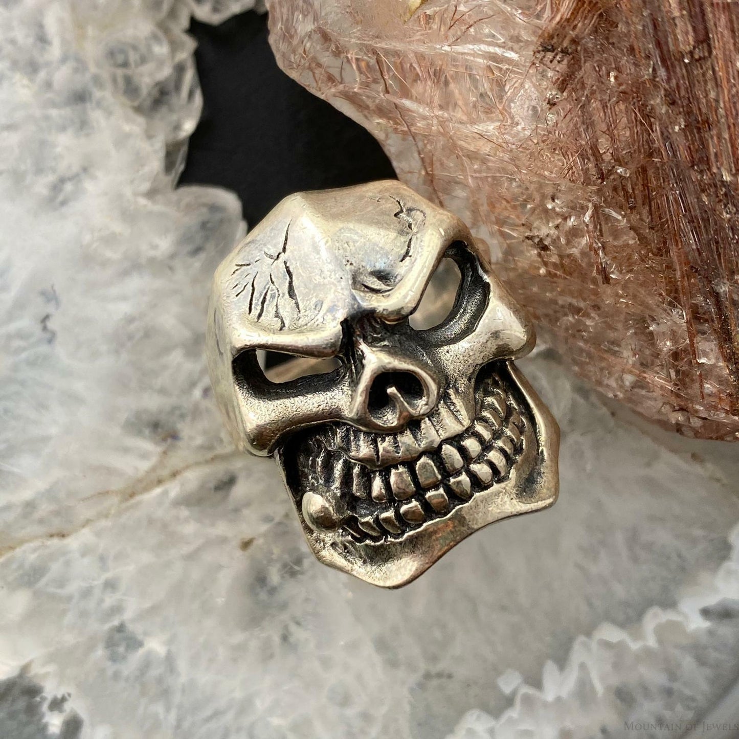 Sterling Silver Skull Ring Size 8 Men/Women 16.5 gr For Biker/ Rock N Roll