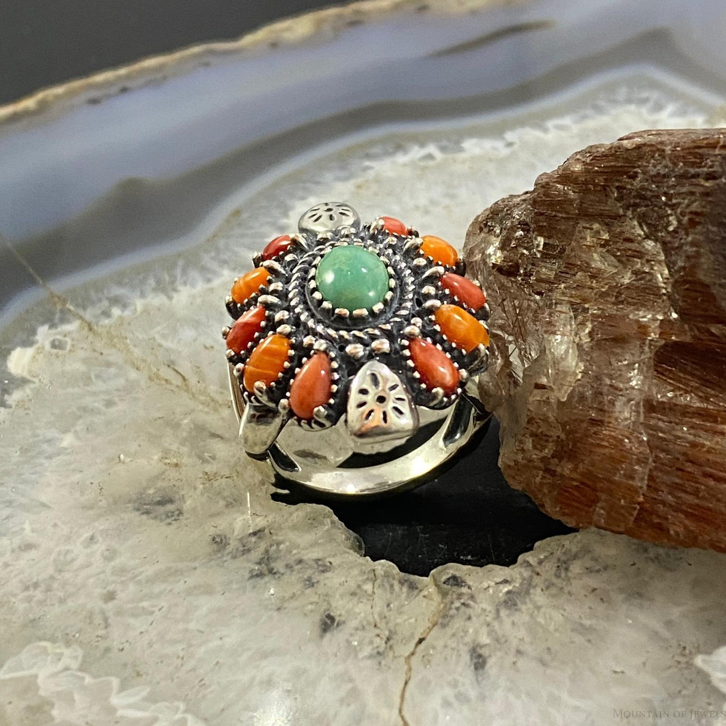 Carolyn Pollack Sterling Silver Multistone Oval Cluster Ring, Variety of Sizes