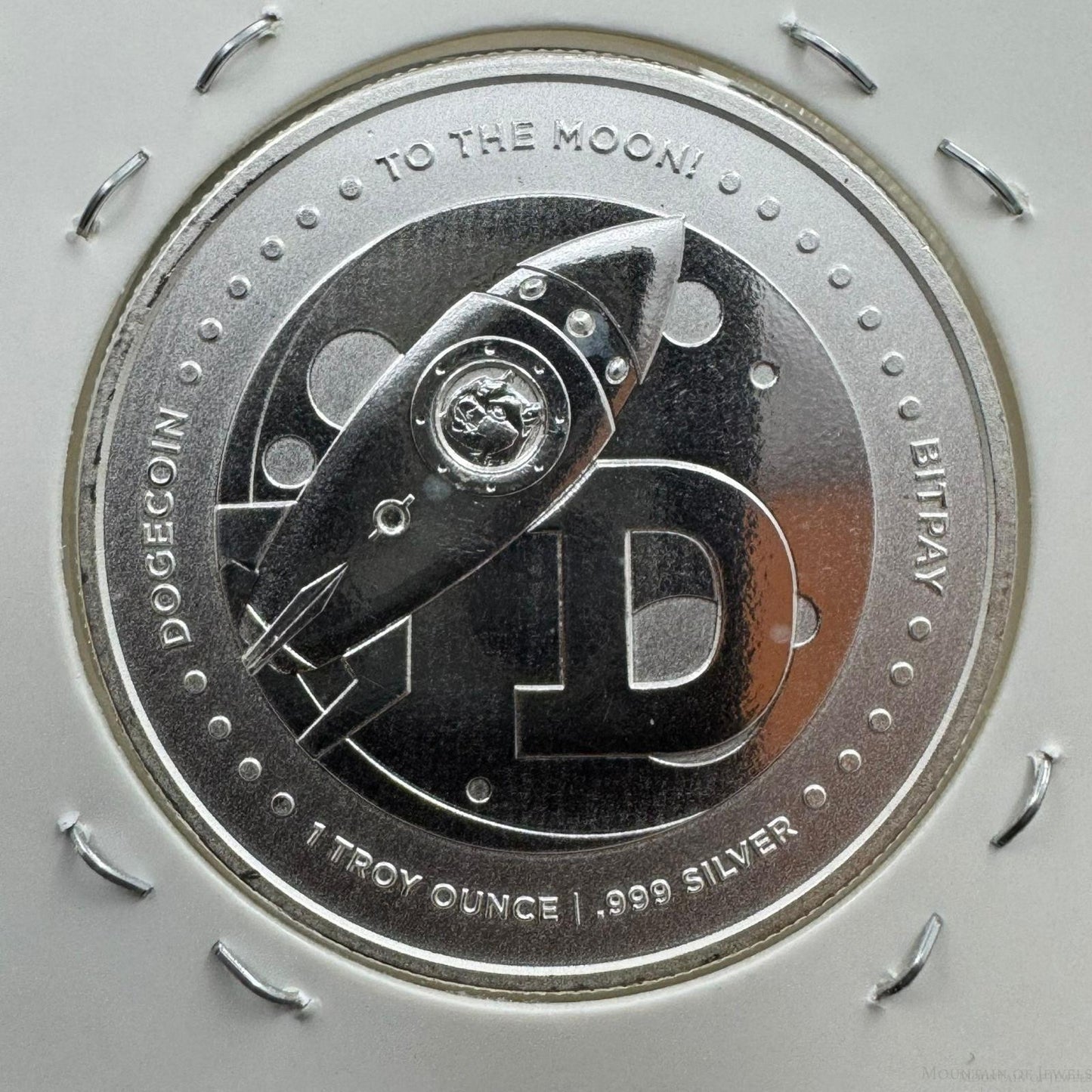One Troy Ounce of .999 Pure Silver Dog Coin Bitpay Round Mint