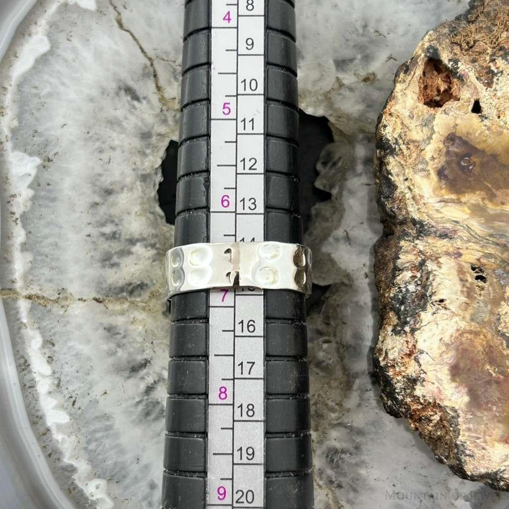 Sterling Silver Southwestern Style Mohave Turquoise Cluster Ring Size 6.75 For Women