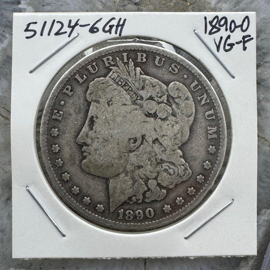 1890-O US 90% Morgan Silver Dollar VG-F #51124-6GH