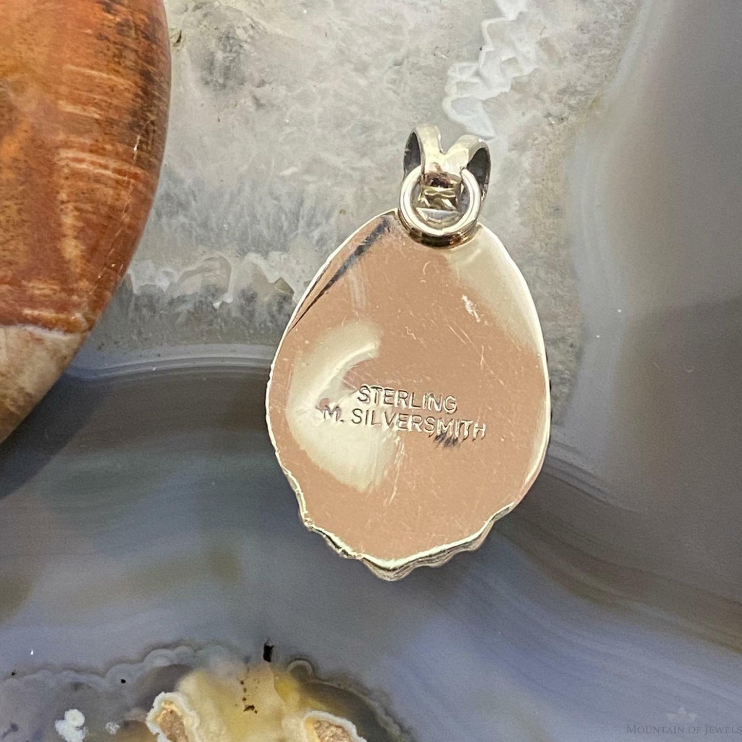 Monica Silversmith Native American Sterling Silver Turquoise Unisex Pendant