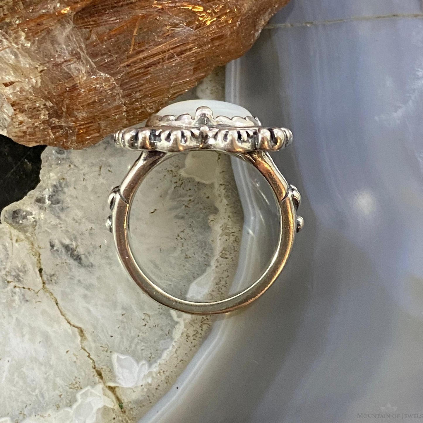 Carolyn Pollack Southwestern Style Silver Mother of Pearl Heart Ring For Women
