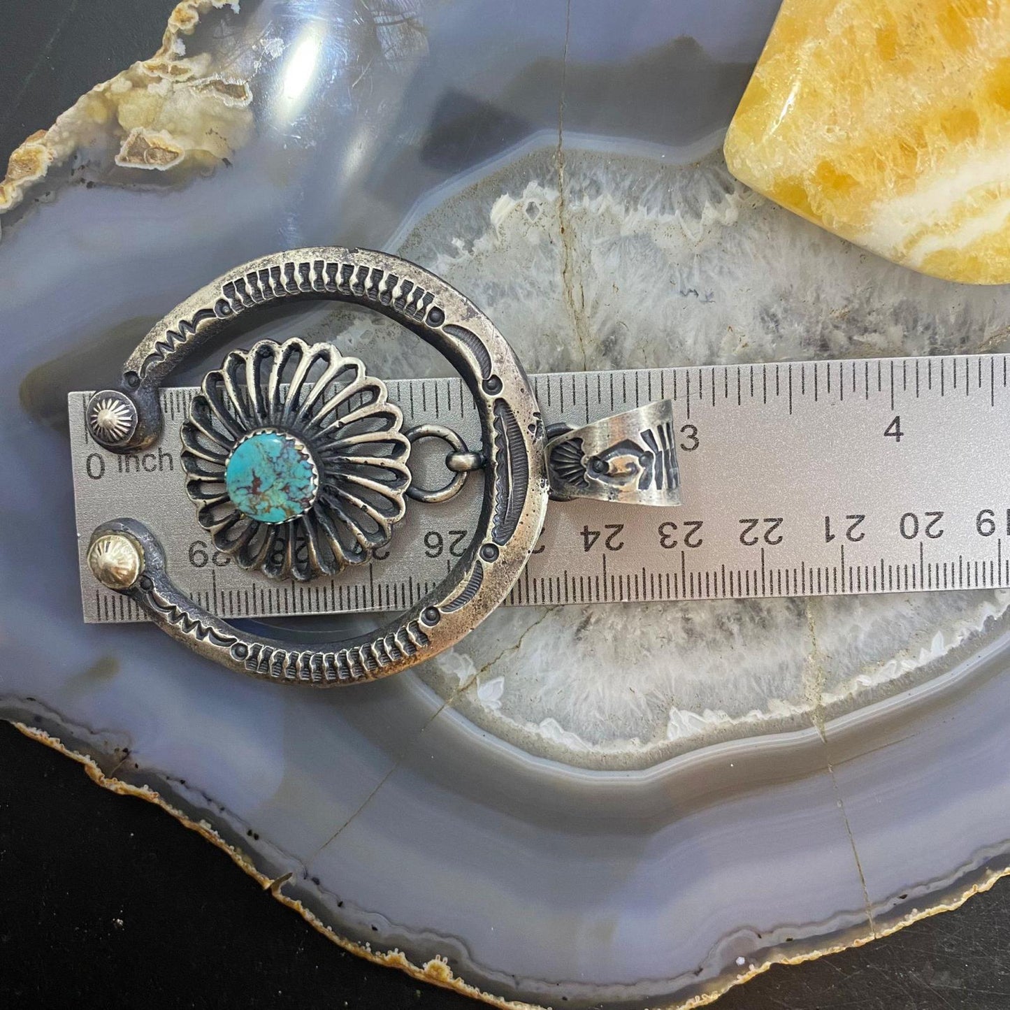 Eva & Linberg Billah Sterling Silver Turquoise Decorated Naja Unisex Pendant #31