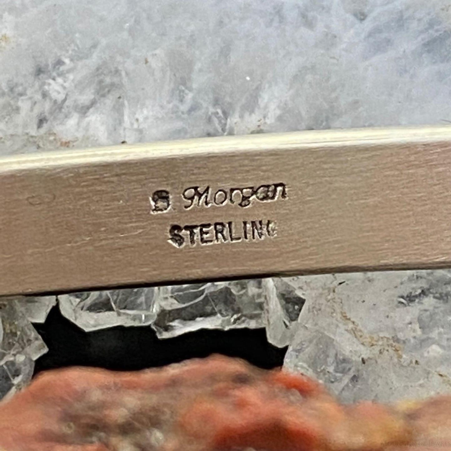 Bruce Morgan Native American Sterling Silver Stamped Slim Cuff For Women #1