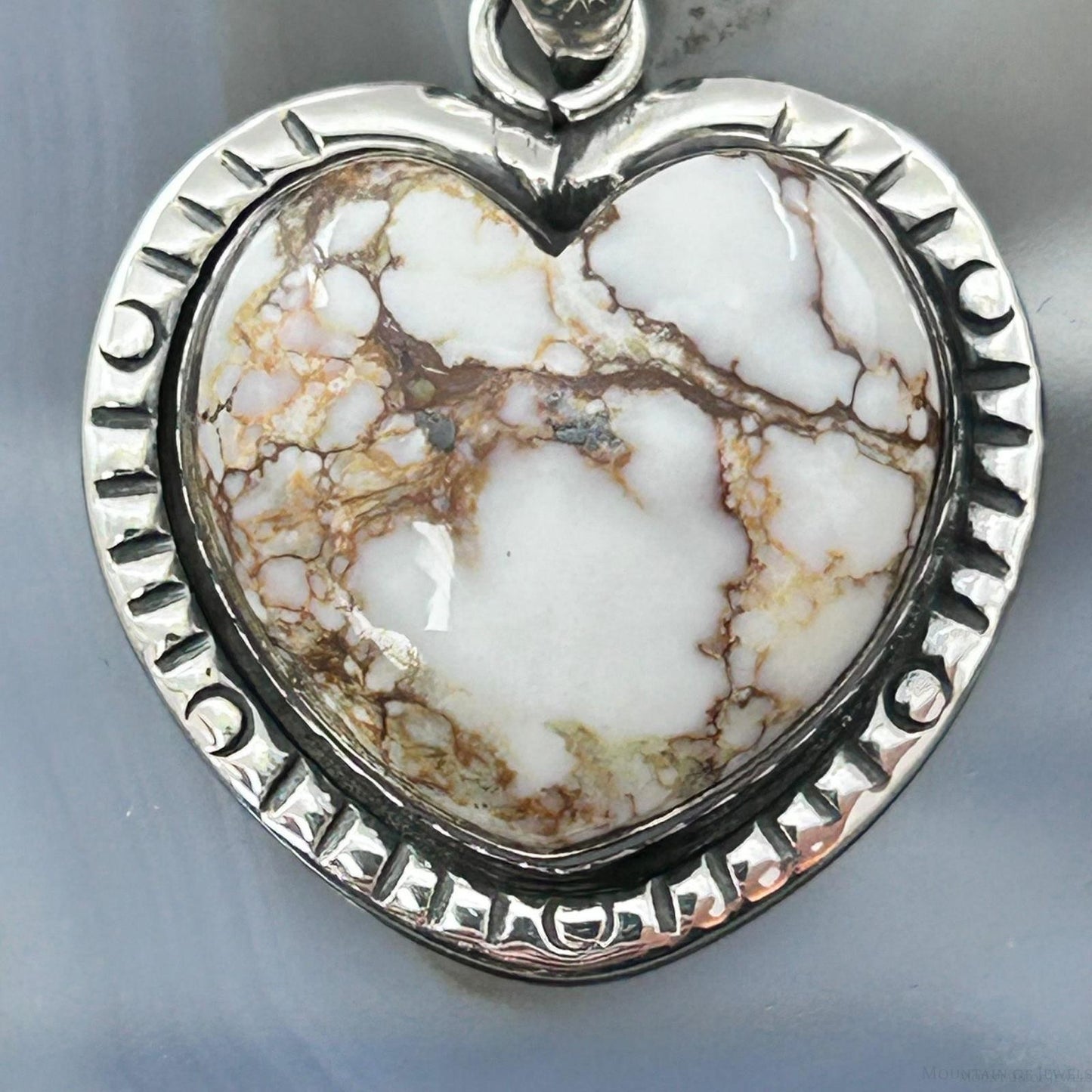 Sterling Silver Southwestern Style Wild Horse Decorated Heart Pendant For Women #1