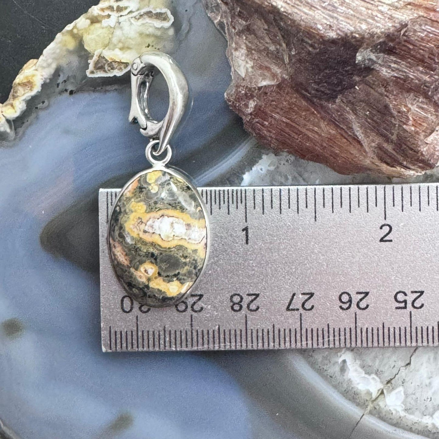 Carolyn Pollack Vintage Sterling Silver Oval Jasper Enhancer Pendant For Women #1