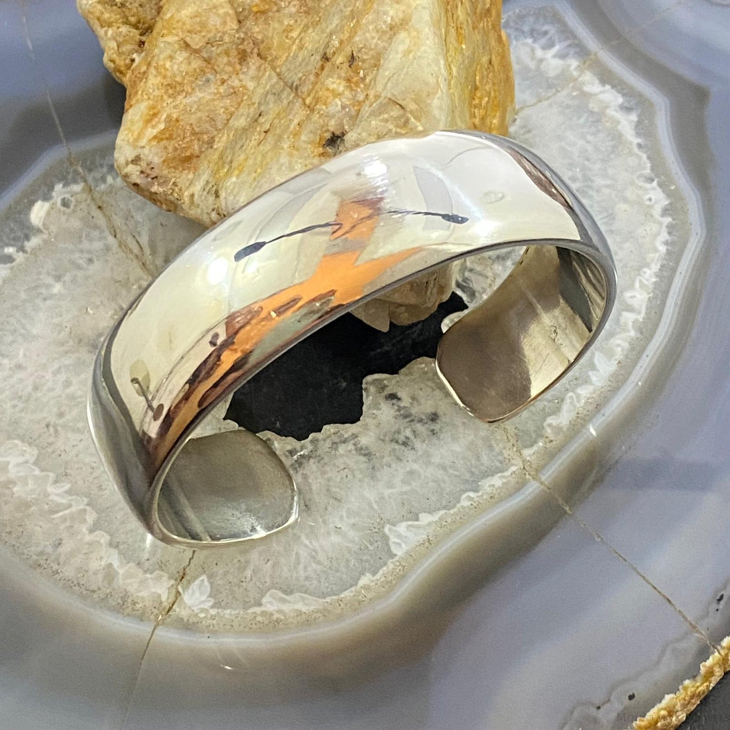Vintage Native American Sterling Silver Plain Solid Cuff Bracelet For Women