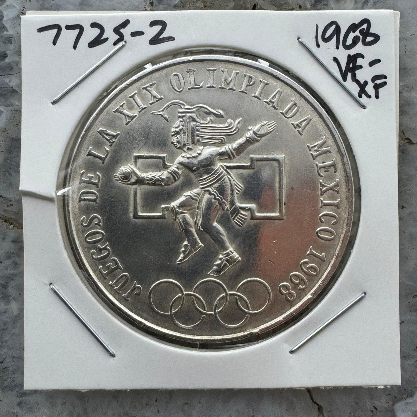 1968 Mexico 72% Silver Olympic Games 25 Pesos VF-XF #7725-2