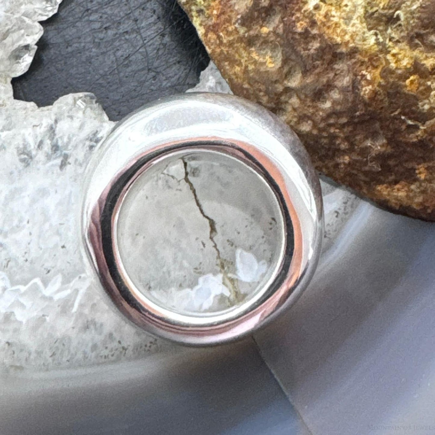 Sterling Silver Electroform Tapered Round Dome Fashion Ring For Women, Taxco Mexico