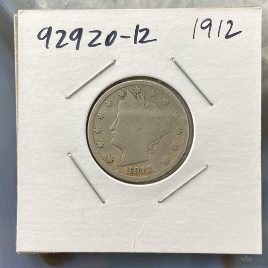 1912 US 5 Cents Liberty Head Nickel Antique Collectible Coin #92920-12