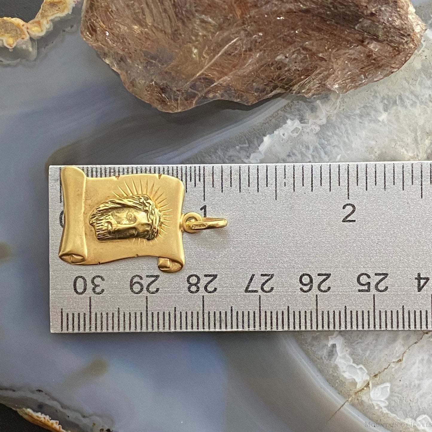 14K Yellow Gold Jesus and the Holy Scrolls Unisex Pendant