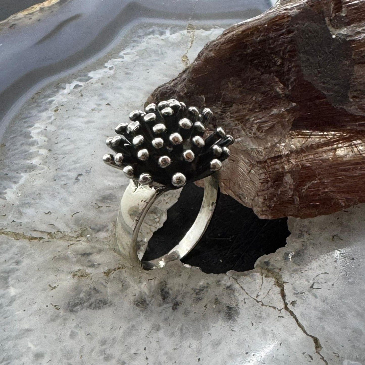 Sterling Silver Porcupine Fashion Ring For Women, Taxco Mexico