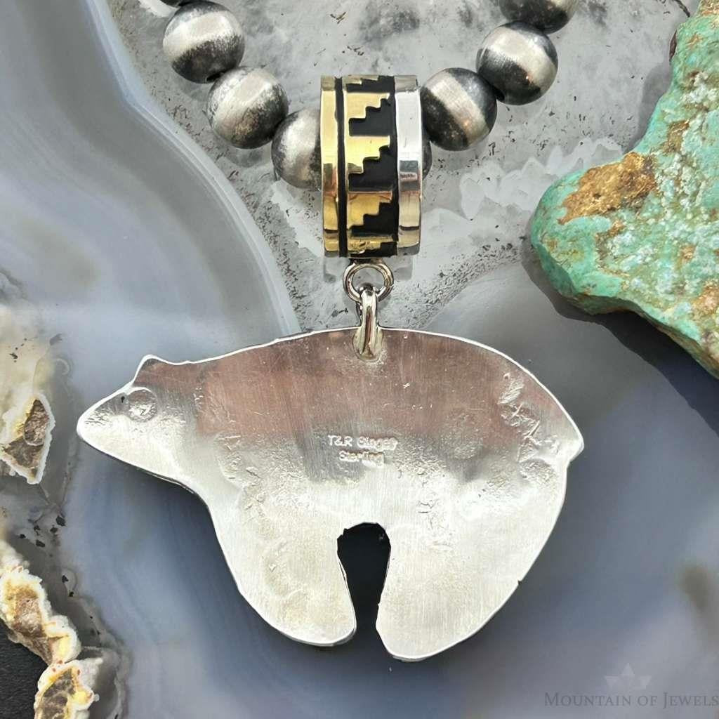 Tommy & Rosita Singer Native American Sterling Silver & GF Overlay Unisex Bear Pendant