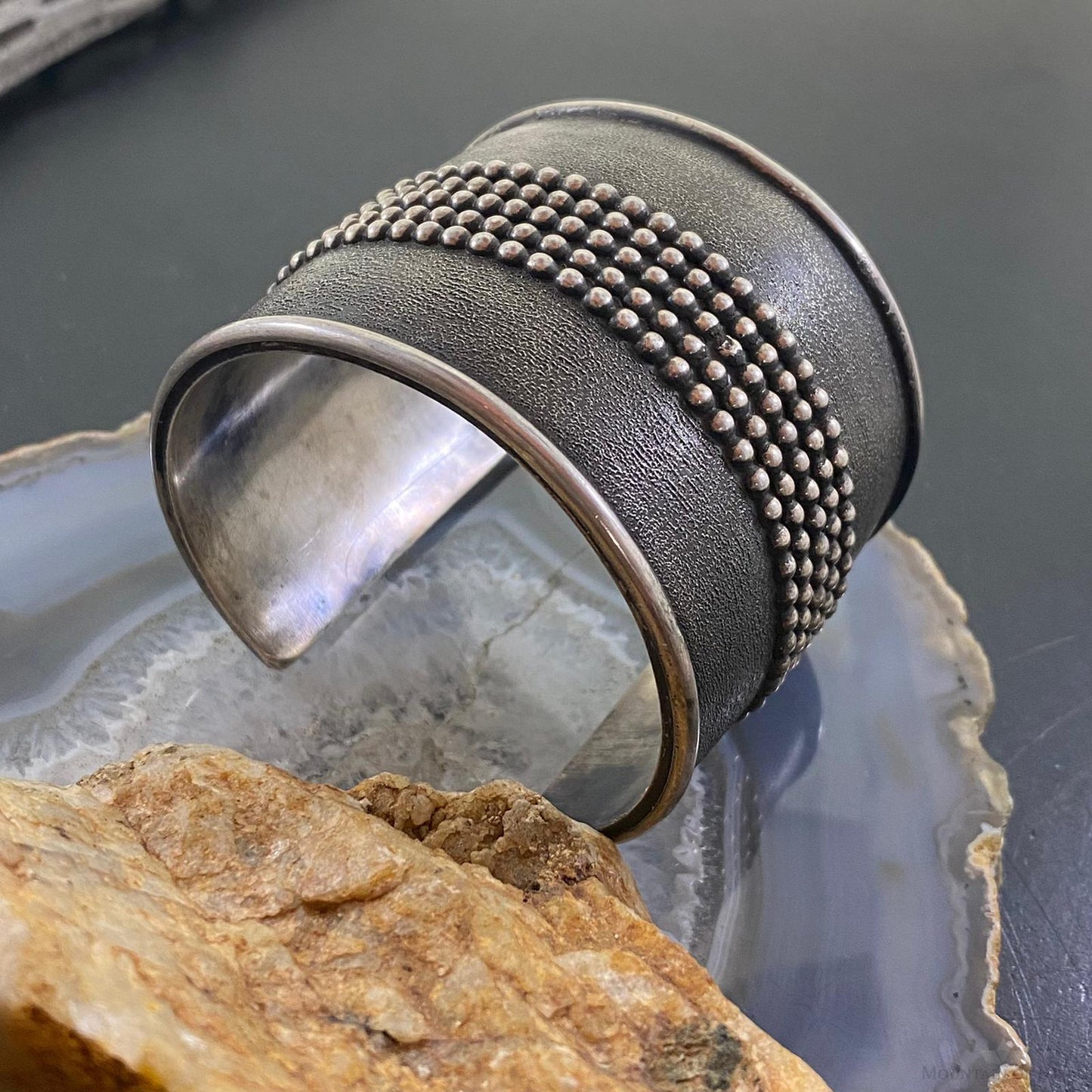 Tawney Cruz-Willie Native American Sterling Silver Heavy Wide Unisex Bracelet