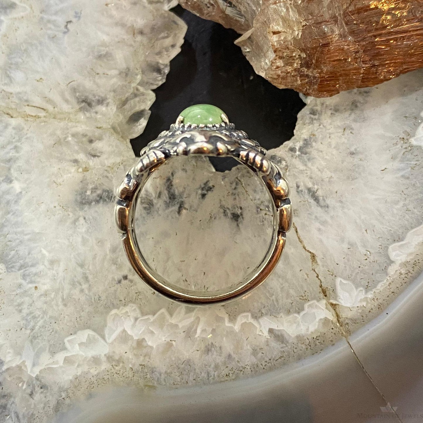 Fritz Casuse & Carolyn Pollack Southwestern Style Sterling Silver Green Turquoise Horned Toad Ring For Women
