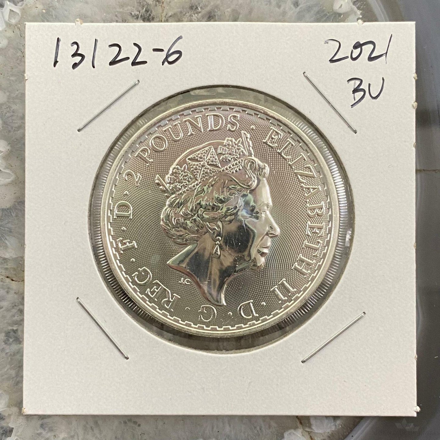 2021 UK 1.0 Ounce Britania 2 Pounds .9999 Fine Silver BU #13122-6