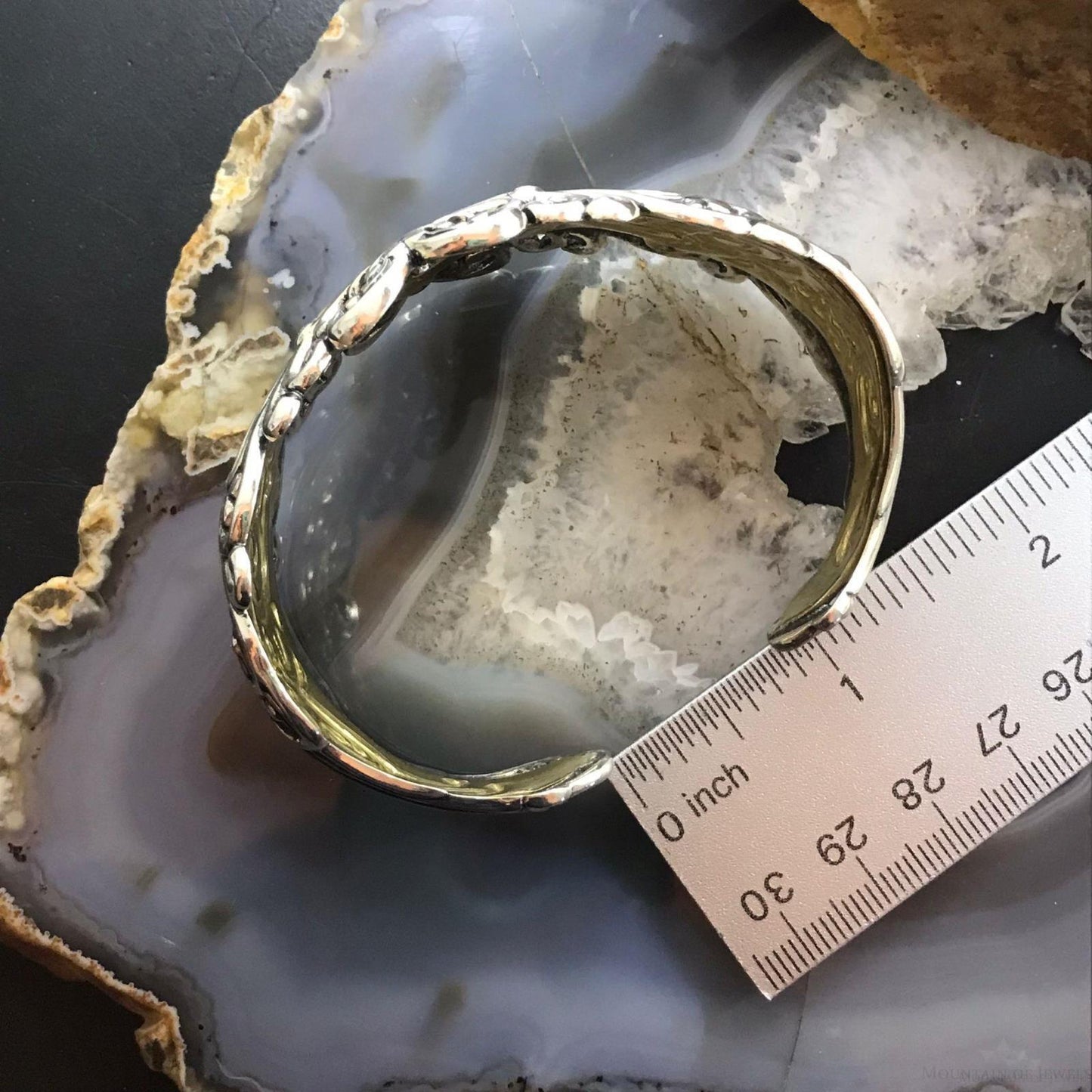 Carolyn Pollack Sterling Silver & Brass Decorated Engraved Bracelet For Women