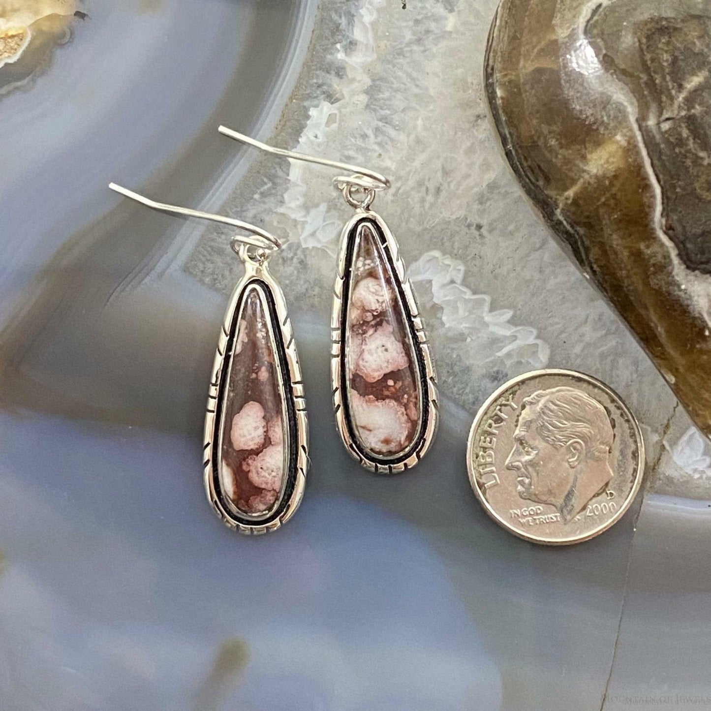 Native American Sterling Silver Teardrop Wild Horse Earrings For Women