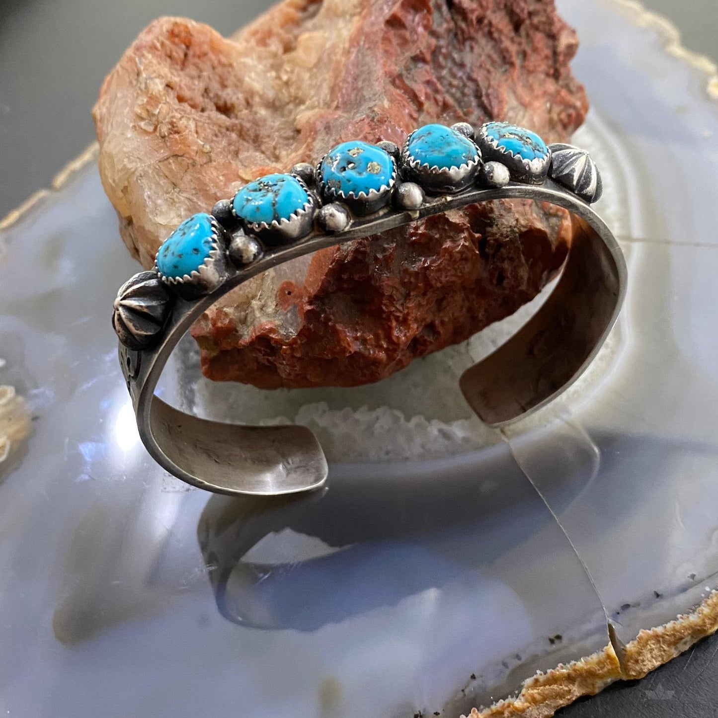 Eva & Linberg Billah Sterling Silver Chunky Turquoise Bracelet For Women and Men