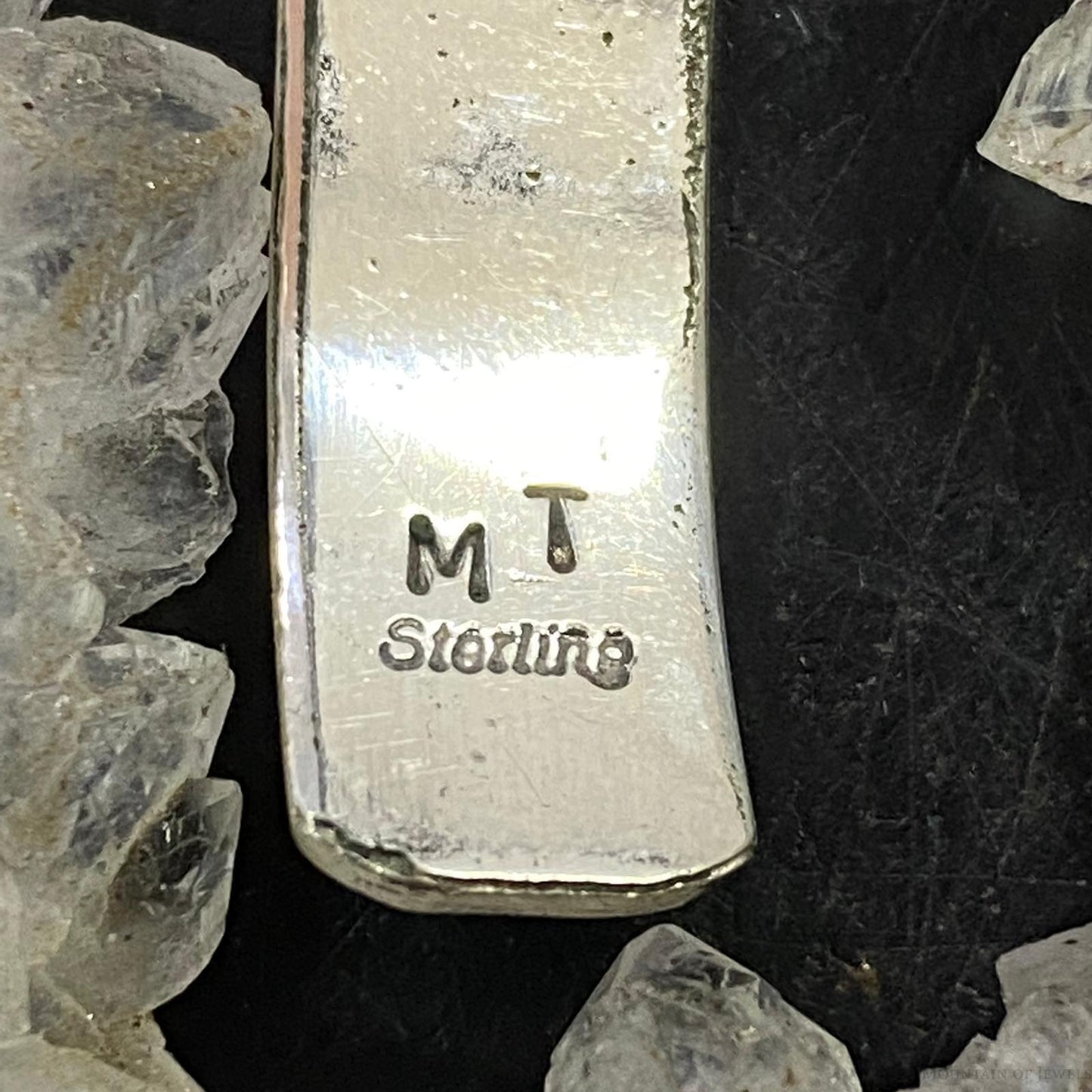 Vintage Native American Sterling Silver Southwestern Motif Stamped Bracelet For Women