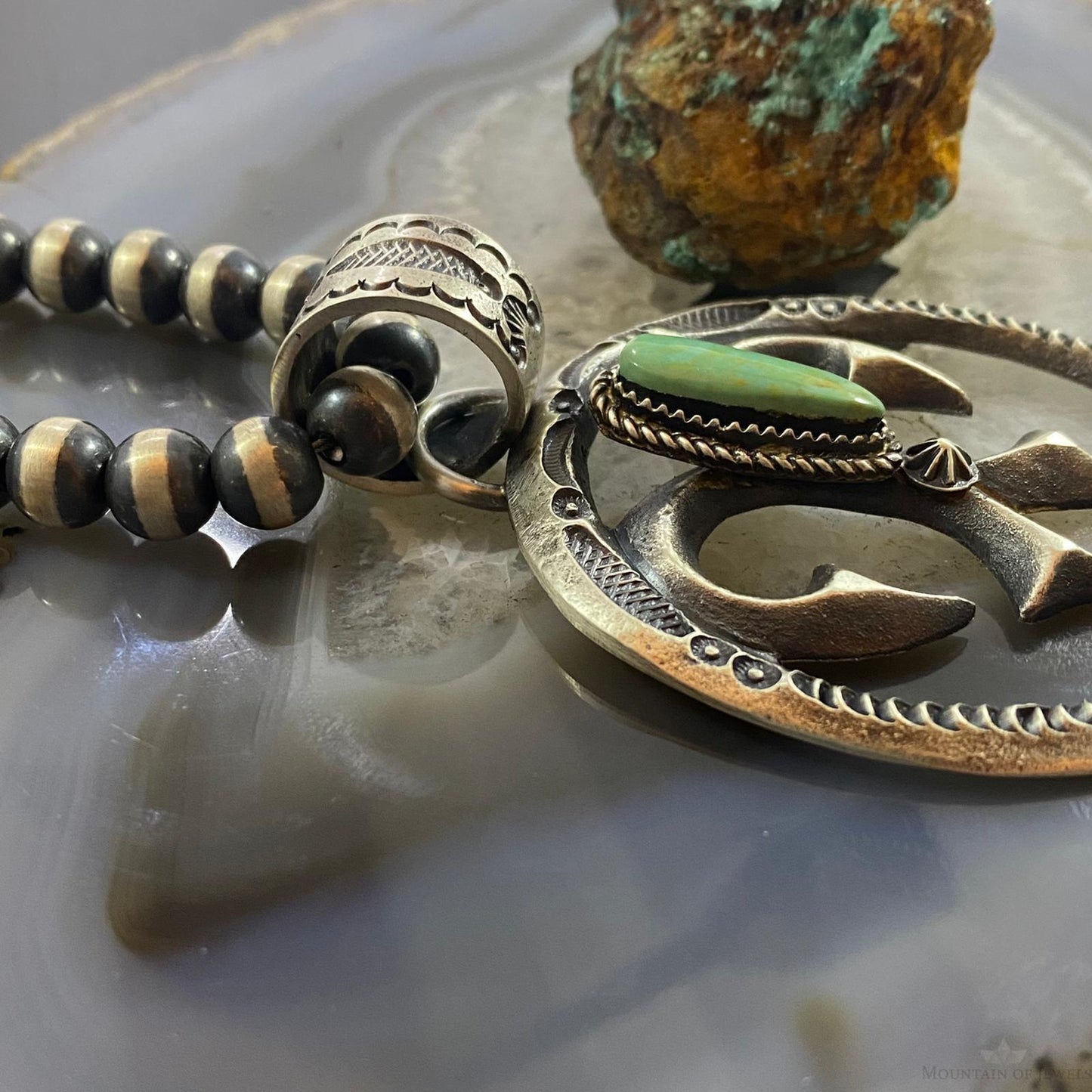 Eva & Linberg Billah Sterling Silver Turquoise Decorated Naja Unisex Pendant #30