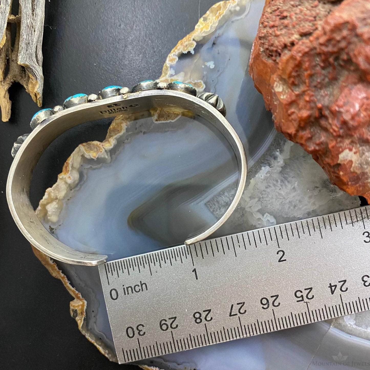 Eva & Linberg Billah Sterling Silver Chunky Turquoise Bracelet For Women and Men