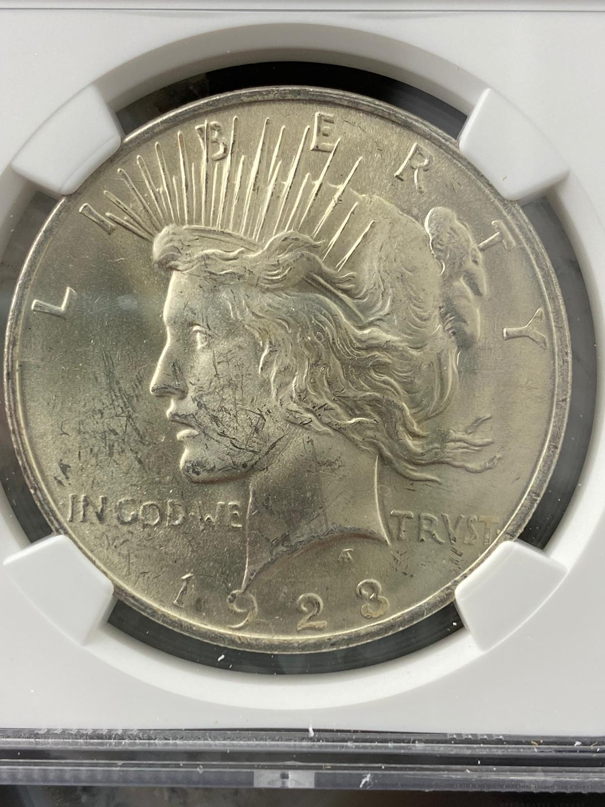 1923 US Peace Silver Dollar $1 90% NGC MS62 Collectible Coin #5918444-002