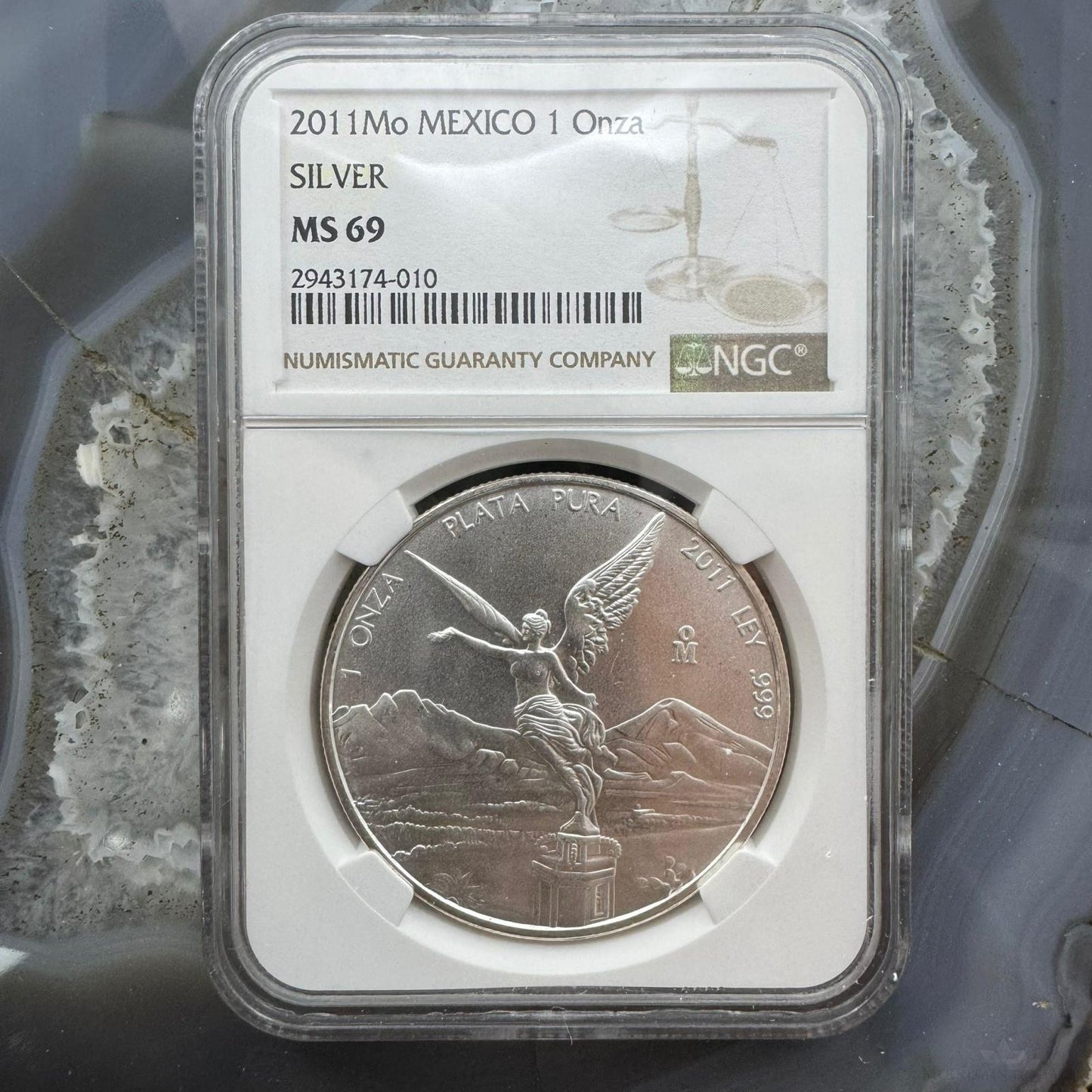 2011 Mexico One Ounce Libertad .999 Fine Silver NGC MS69 #2943174-010