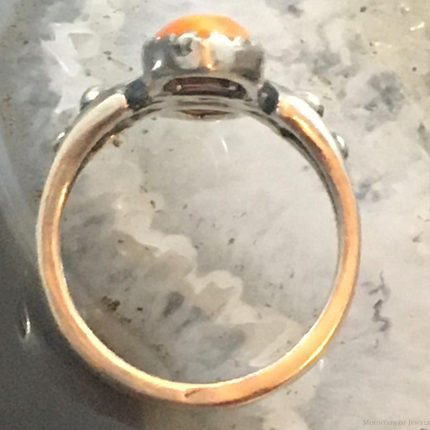 Carolyn Pollack Southwestern Style Sterling Silver Orange Spiny Oyster Ring For Women