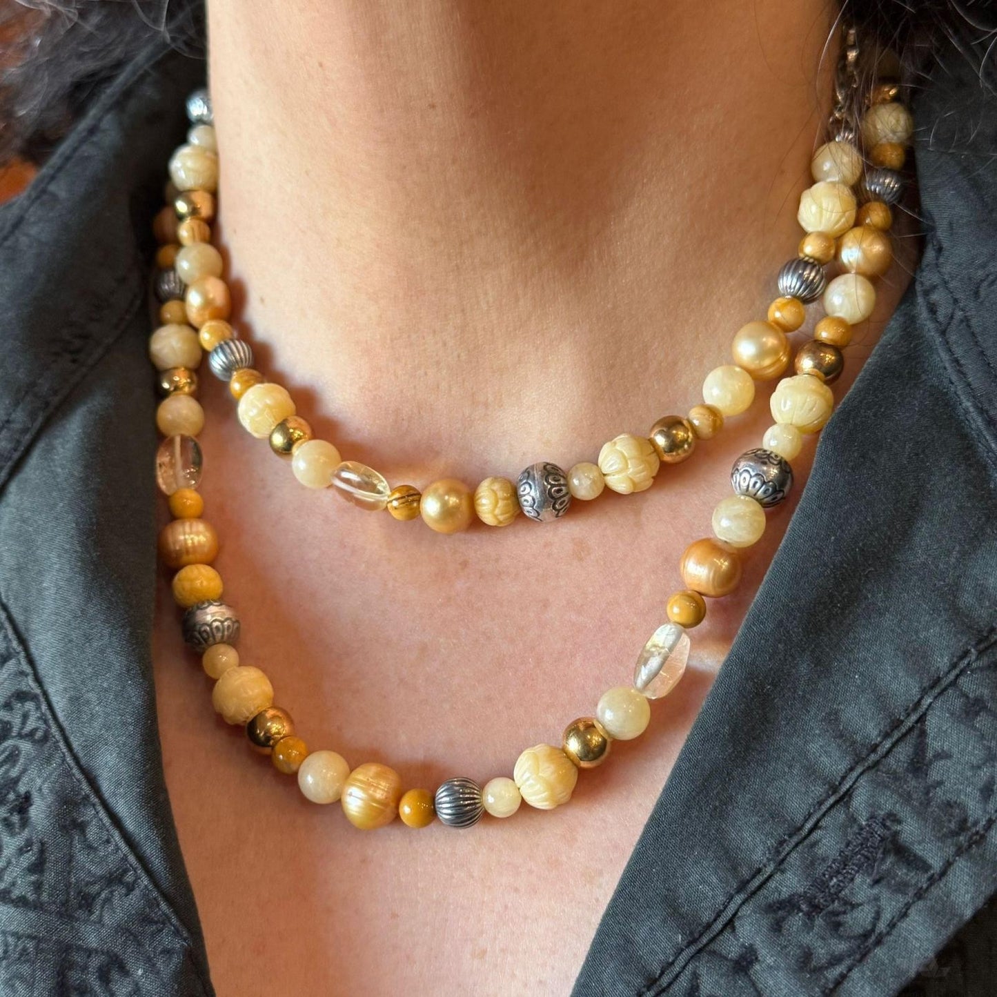 Carolyn Pollack 5mm-12mm Multi-Gemstone Beads 34" Necklace For Women