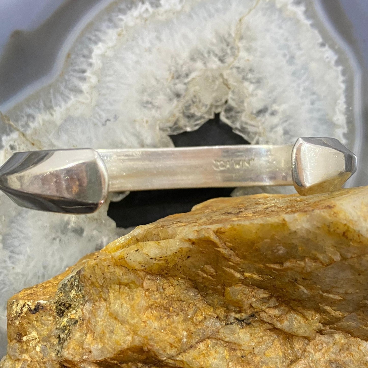 Jimmy Calabaza Vintage Native American Sterling Carinated Bracelet For Women