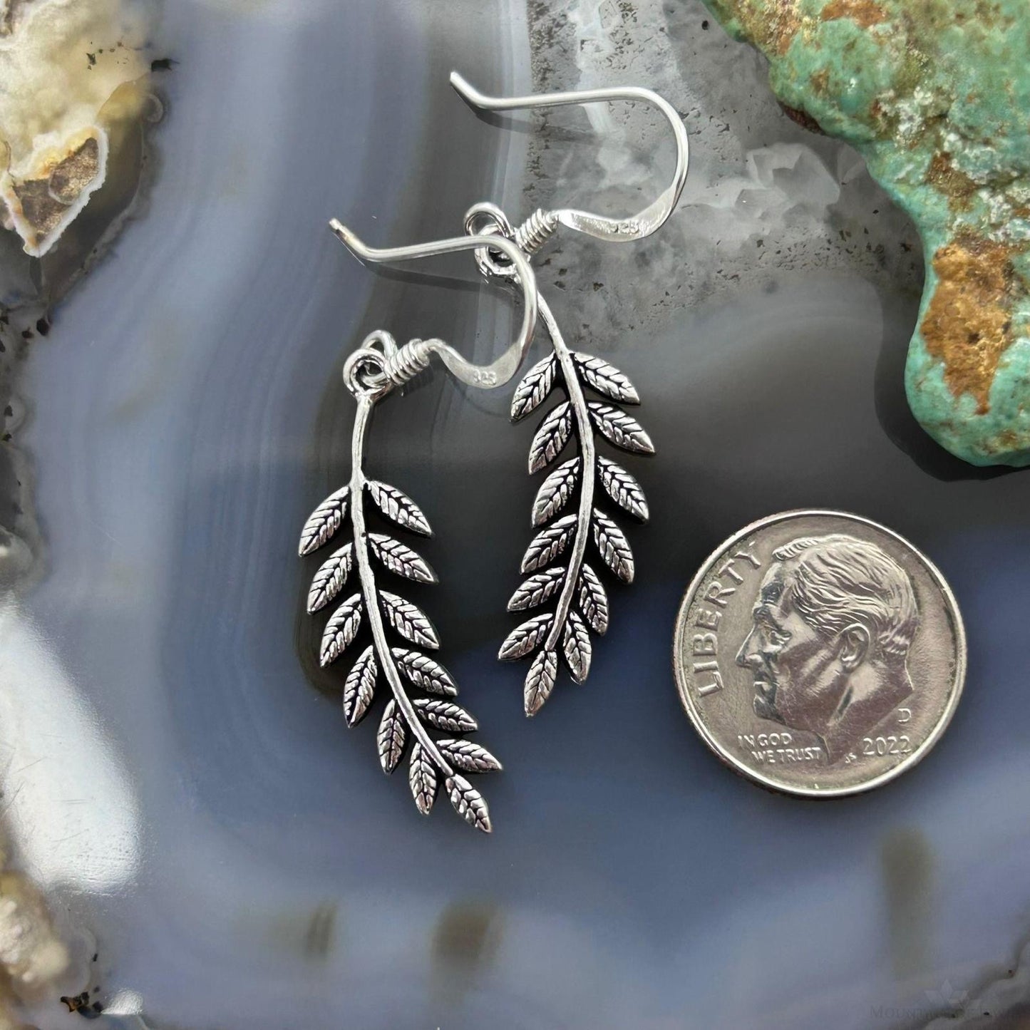 Sterling Silver Leaf Design Fashion Dangle Earrings For Women