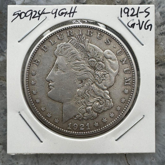 1921-S US 90% Morgan Silver Dollar G-VG #50924-9GH