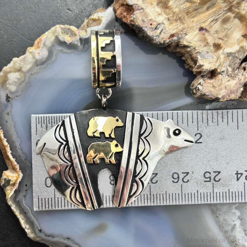 Tommy & Rosita Singer Sterling Silver & GF Overlay Unisex Bear Pendant