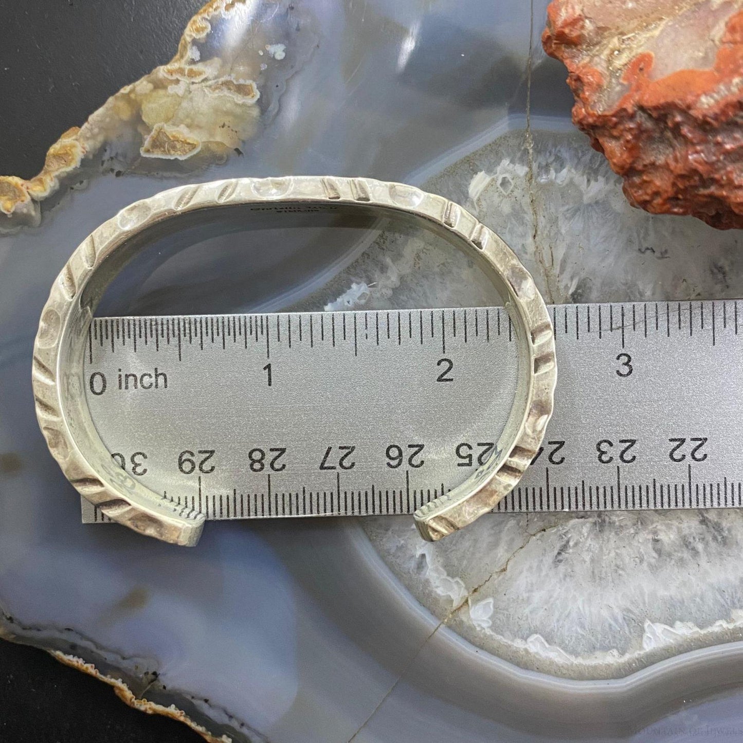 Christine Wolf Native American Style Sterling Silver Heavy Gauge & Solid Bracelet