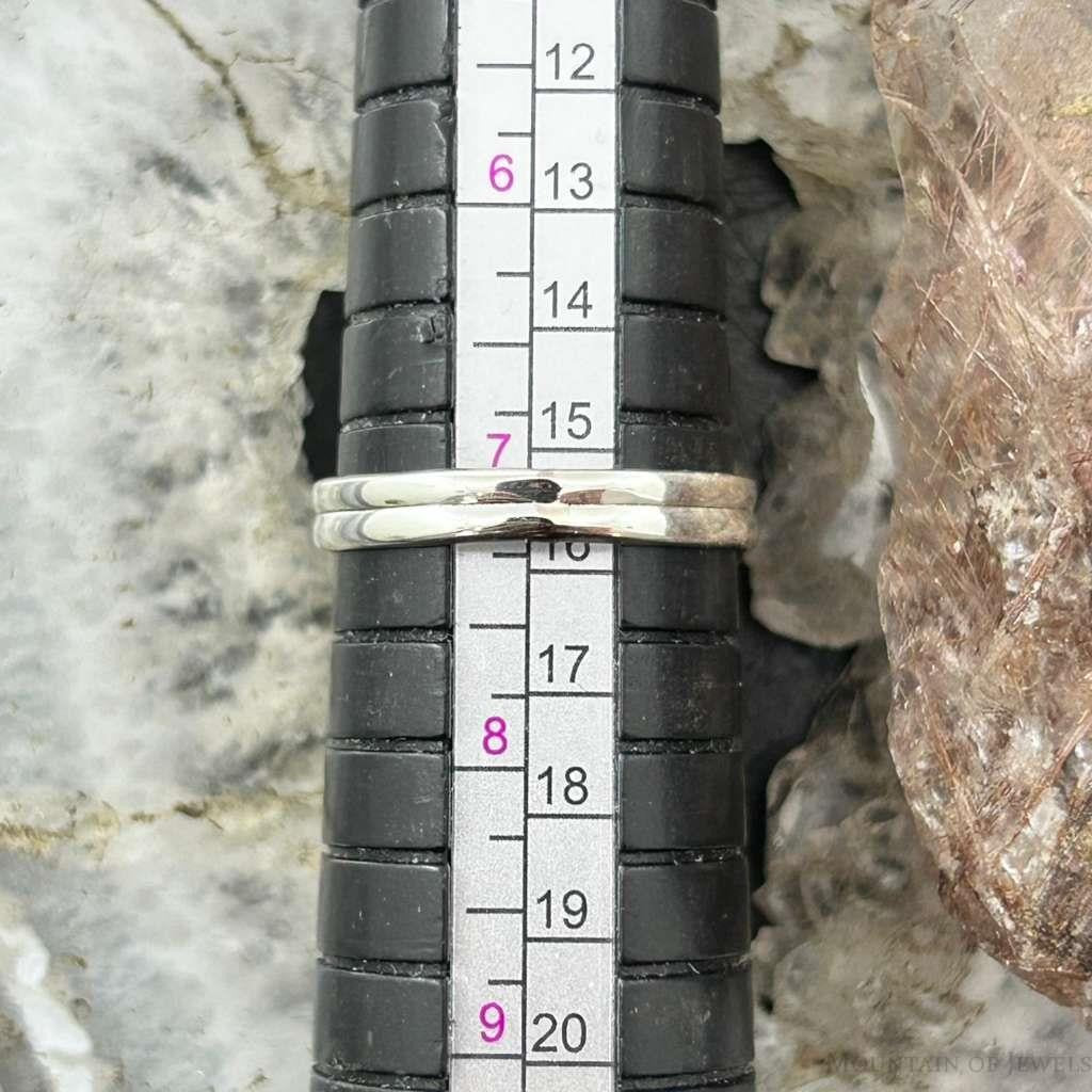 Sterling Silver Southwestern Style Natural Shape Opal Ring Size 7.25 For Women #1