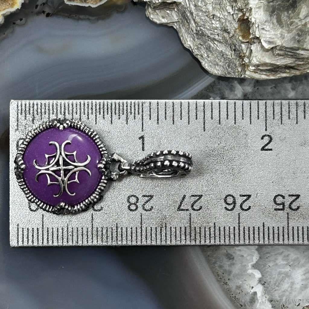 Carolyn Pollack Sterling Silver Fuchia Reversable Enhancer Pendant For Women