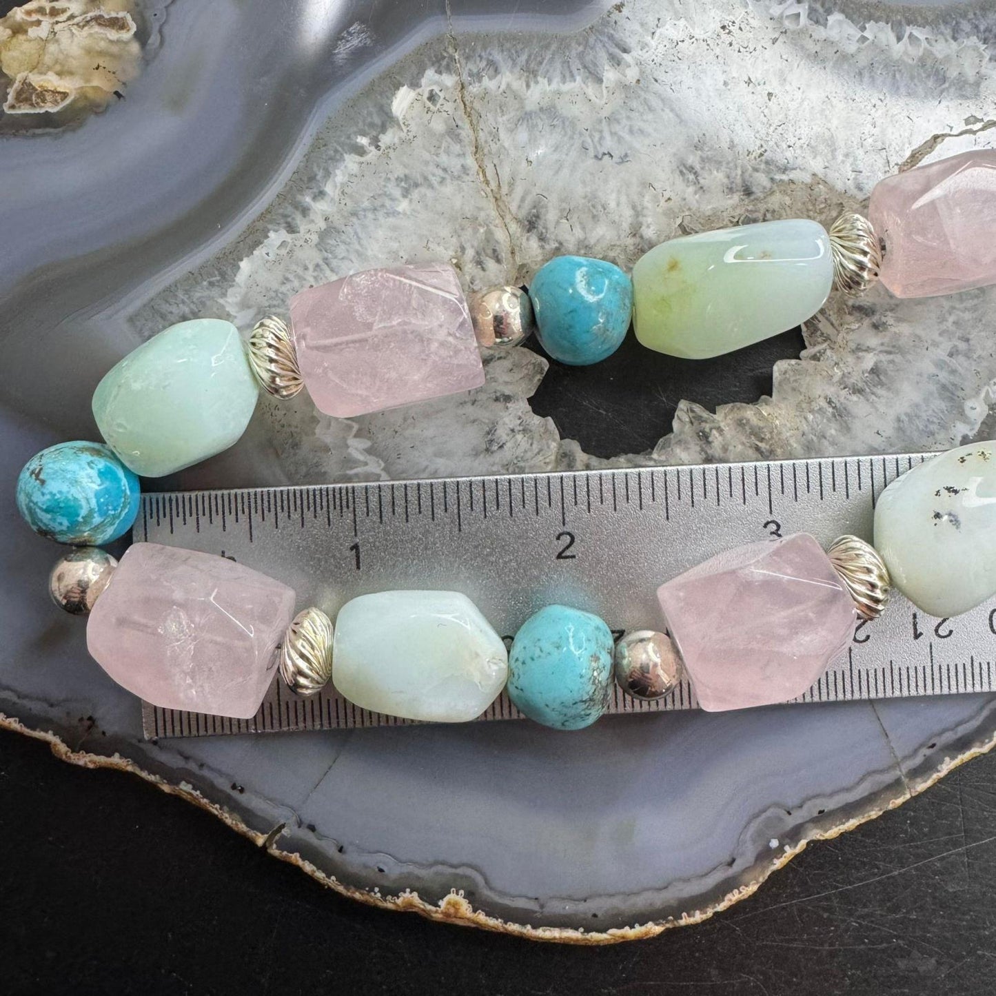 Carolyn Pollack Sterling Silver Ocean Shades Chunky Multi Beaded Necklace For Women