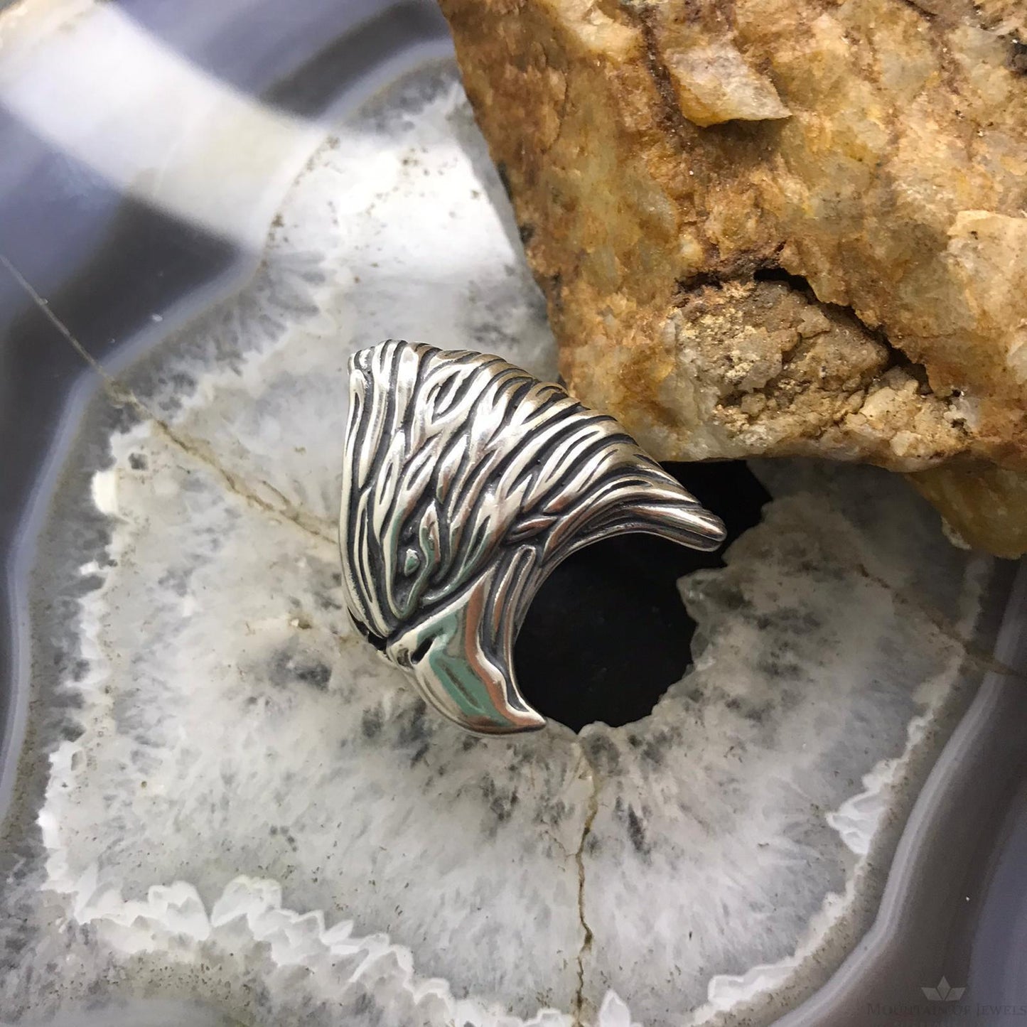 Carolyn Pollack Sterling Silver Eagle Head Ring Size 12 For Men