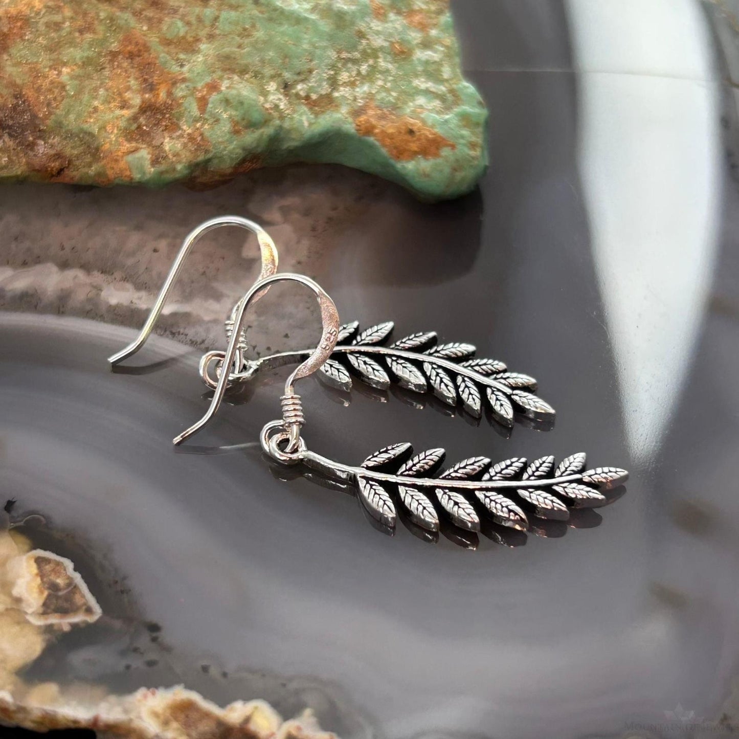 Sterling Silver Leaf Design Fashion Dangle Earrings For Women
